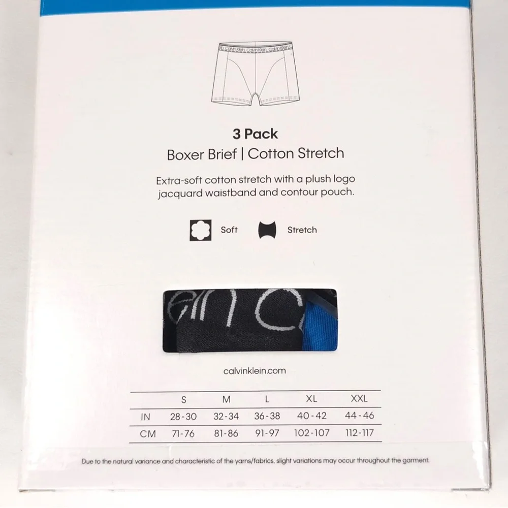 Calvin Klein‎ 3 Pack Boxer Brief SMALL Cotton Stretch Extra Soft